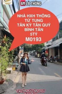 NHÀ MỚI HẺM XE HƠI THÔNG BÀN CỜ TÂN KỲ TÂN QUÝ - SÁT AEON MALL TÂN PHÚ - 3 PN - 40M2 - M0193