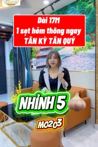 NHÀ MỚI ĐẸP THẲNG 1 TRỤC RA TỚI AEON TÂN PHÚ - DÀI 17M - 4PN - 5.6 TỶ - M0203