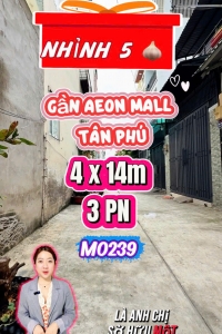 NHÀ HẺM XE HƠI NGAY CHỢ ĐS12 [BÌNH TÂN] - 4X14M - 3PN -5.75 TỶ - M0239