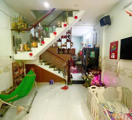 NHÀ 2 TẦNG XÂY DỰNG FULL - HẺM XE HƠI - THÔNG TỨ TUNG - SÁT CHỢ BÌNH LONG - MIỄU BÌNH ĐÔNG -0149