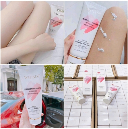 SỮA DƯỚNG TRẮNG DA CHỐNG NẮNG WHISIS PREMIUM COLLAGEN WHITENING BODY LOTION 