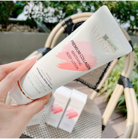 SỮA DƯỚNG TRẮNG DA CHỐNG NẮNG WHISIS PREMIUM COLLAGEN WHITENING BODY LOTION 