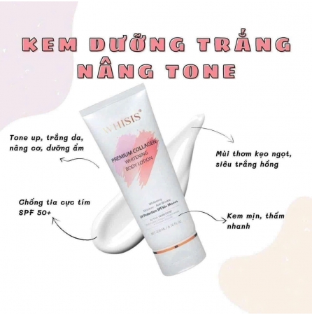 SỮA DƯỚNG TRẮNG DA CHỐNG NẮNG WHISIS PREMIUM COLLAGEN WHITENING BODY LOTION 