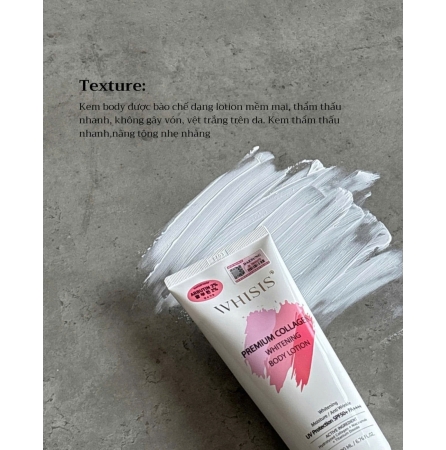 SỮA DƯỚNG TRẮNG DA CHỐNG NẮNG WHISIS PREMIUM COLLAGEN WHITENING BODY LOTION 