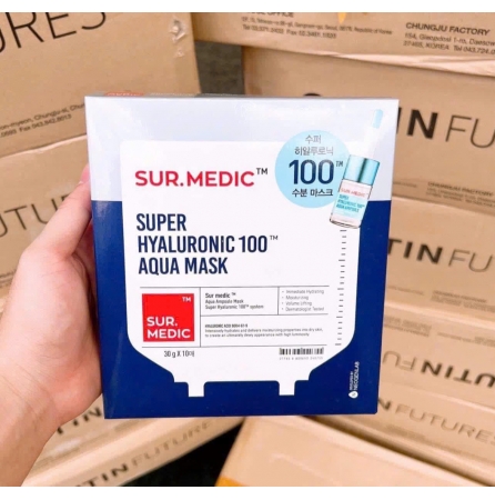 Mặt nạ cấp ẩm chuyên sâu  Sur.Medic Super Hyaluỏnic 100 Aqua