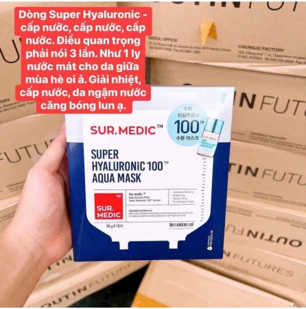 Mặt nạ cấp ẩm chuyên sâu  Sur.Medic Super Hyaluỏnic 100 Aqua